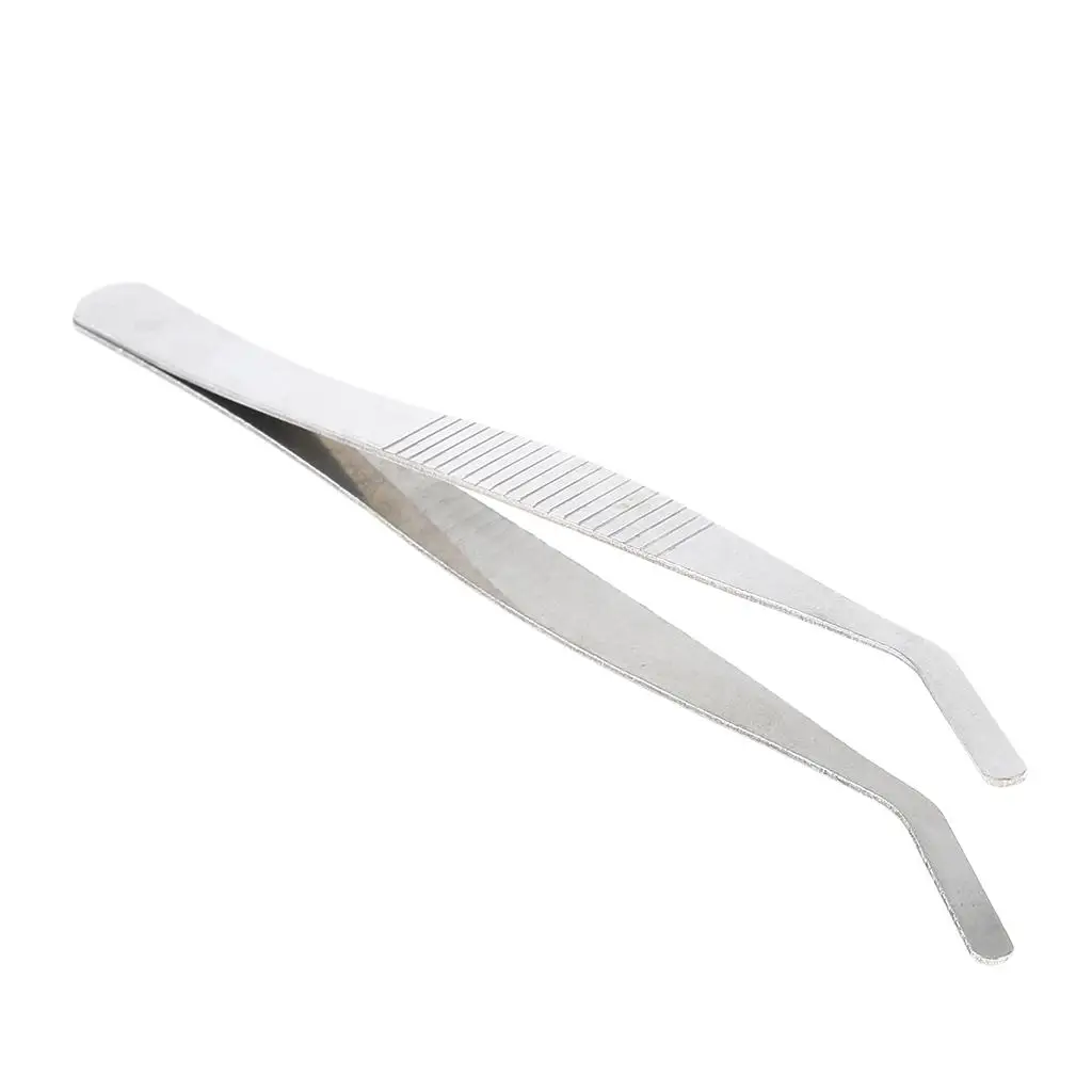 Curved Round Tip Stainless Steel Tweezers 12 cm/ 4.7 inch Lab