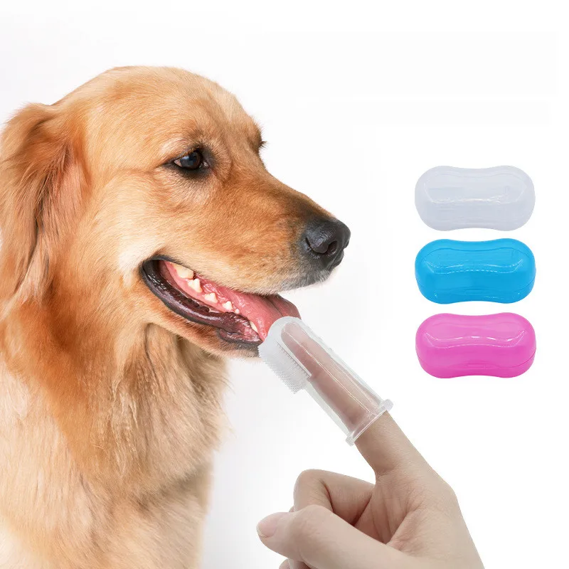 Super Soft Pet Finger Toothbrush Teddy Dog Brush Bad Breath Tartar Teeth Care Tool Dog Cat Cleaning Silicagel Pet Supplies