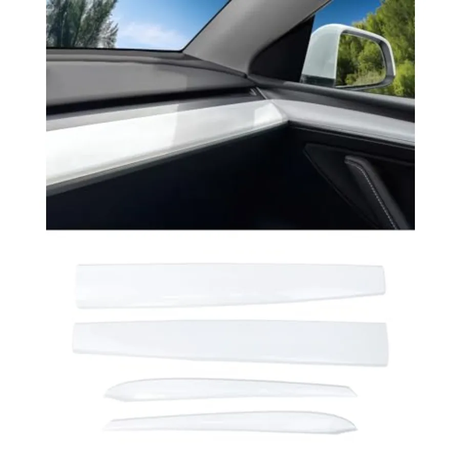 

Dashboard Cover Wrap and Front Door Inner Armrest Panel Cover Trim Compatible with Tesla Model 3 2021-2023 Model y 2020-2025, N