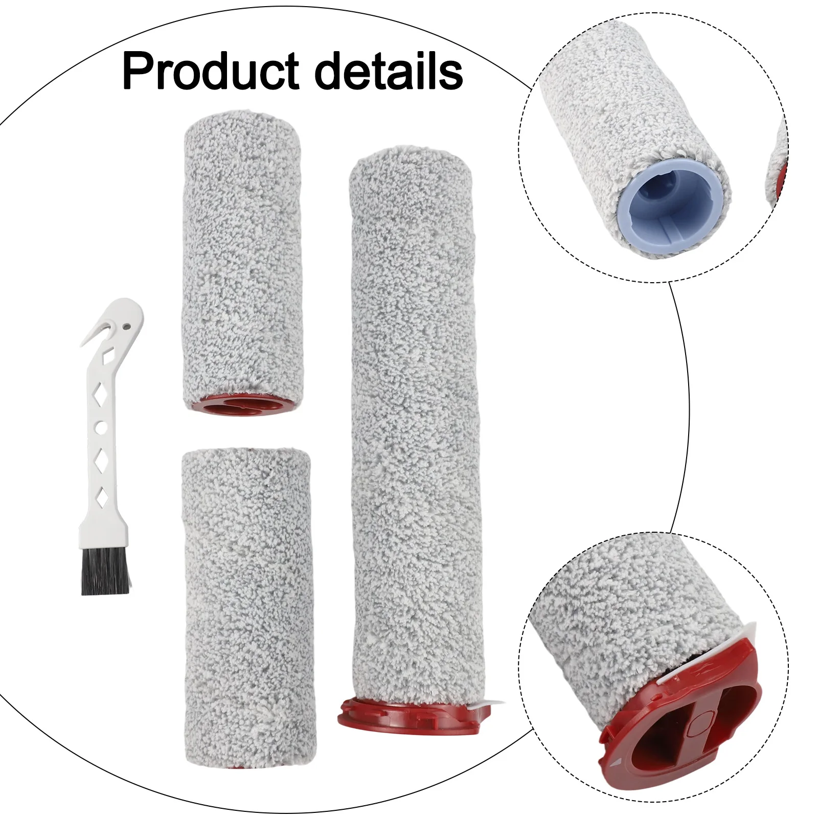 

For Dyad Pro Replacement Roller Brush Compatible with For Dyad Pro and For Combo Wet/Dry Vacuum Cleaners 4 Piece Set