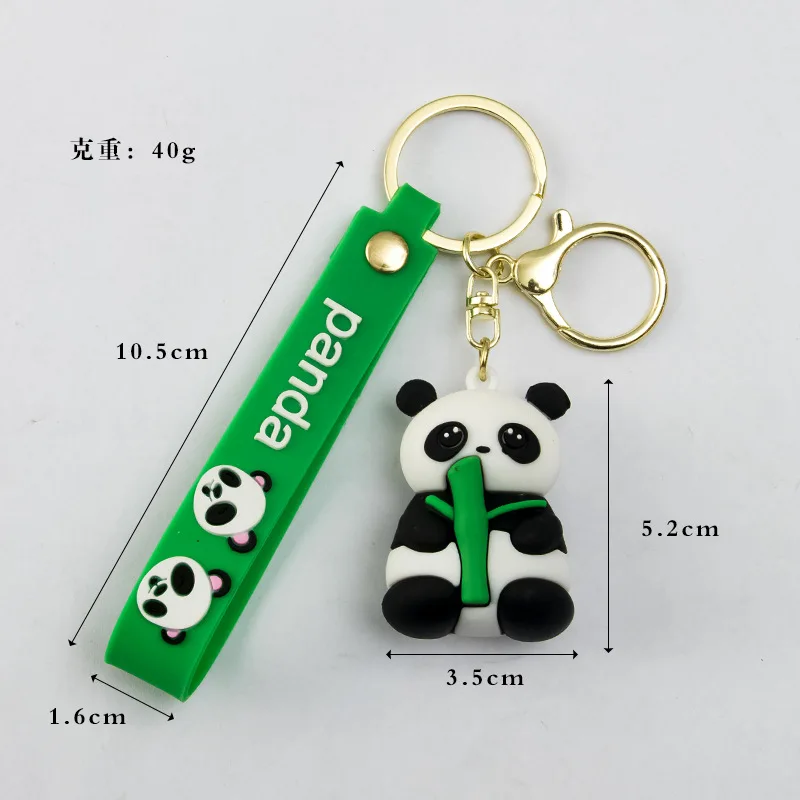 Cute Hold Bamboo Panda Keychain Silicone Giant Panda Schoolbag Doll Pendant Car Keyring Accessories Ornaments Small Gift
