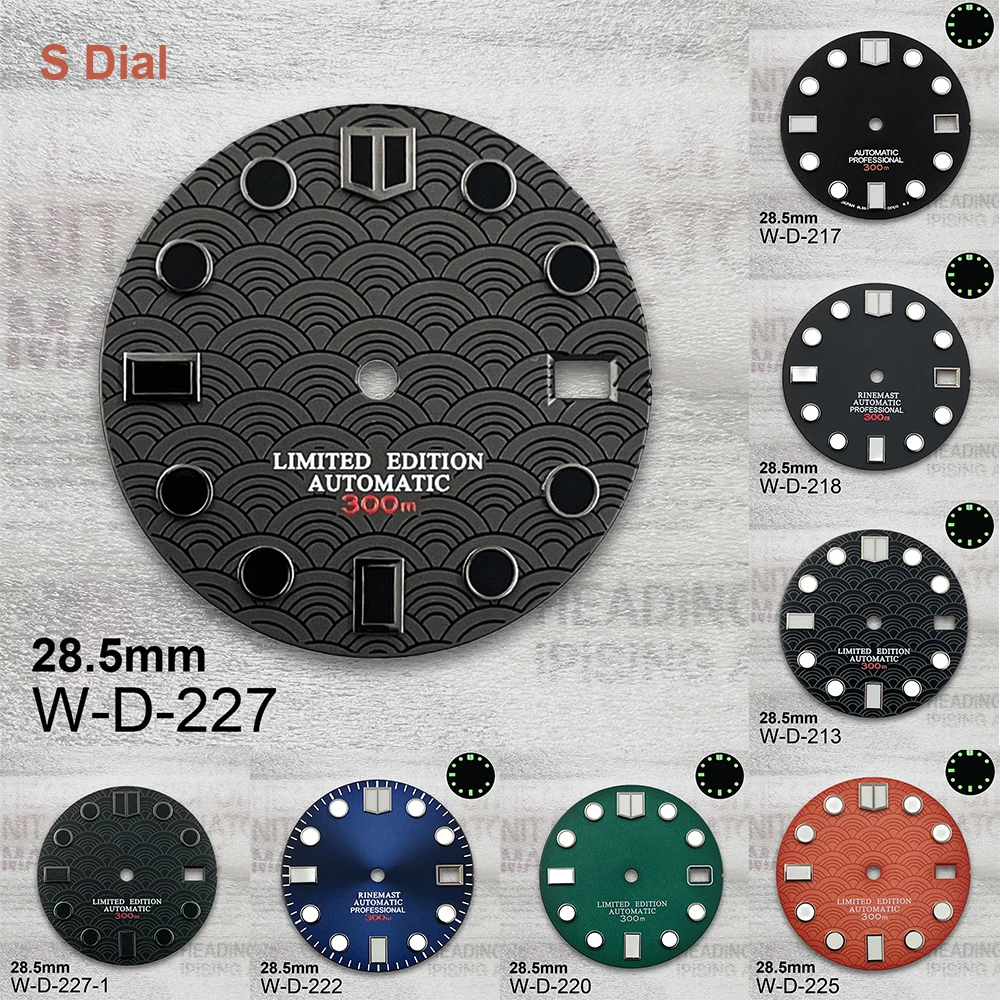 

28.5mm S Logo Scale Dial Fit NH35/NH36/4R/7S Movement Green Luminous High Quality Watch Modification Accessories