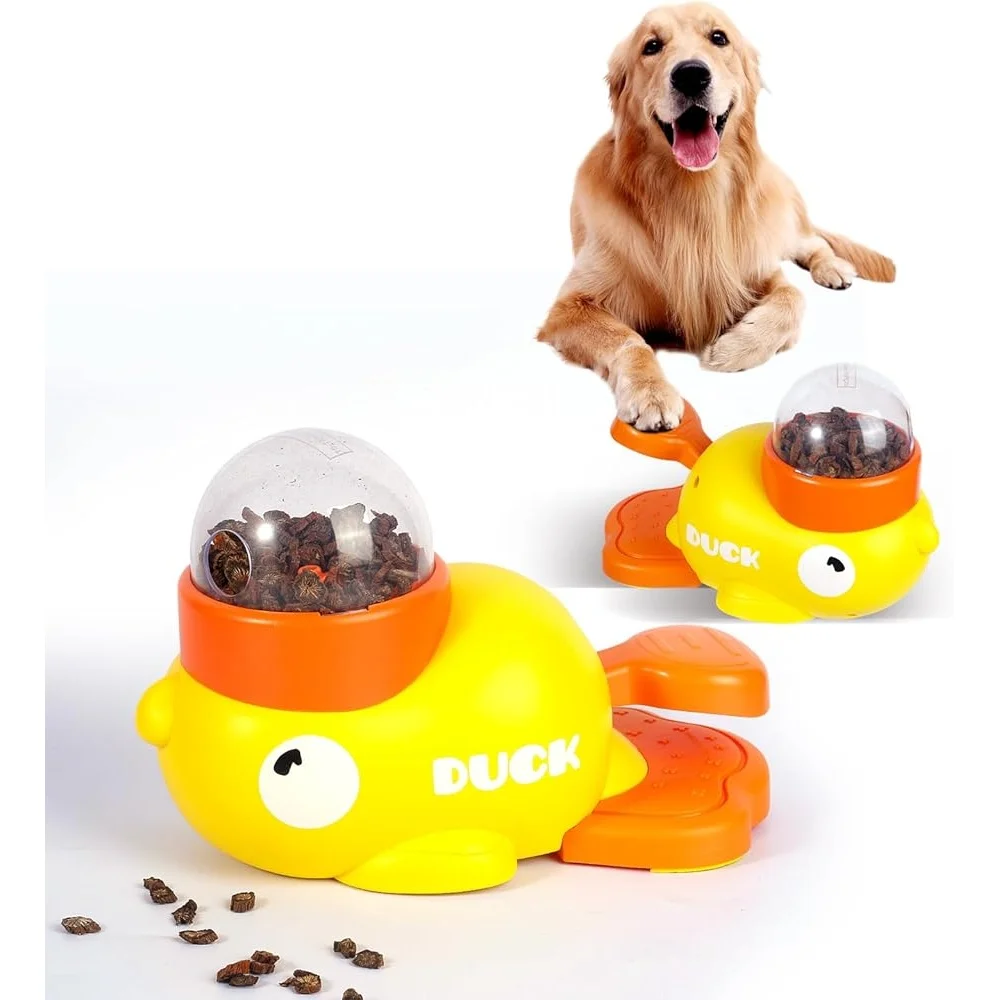

2in1 Interactive Dog Puzzle Toy Slow Feeder IQ Training Duck Shape Treat Dispenser Engaging Food Container Small Medium Dogs