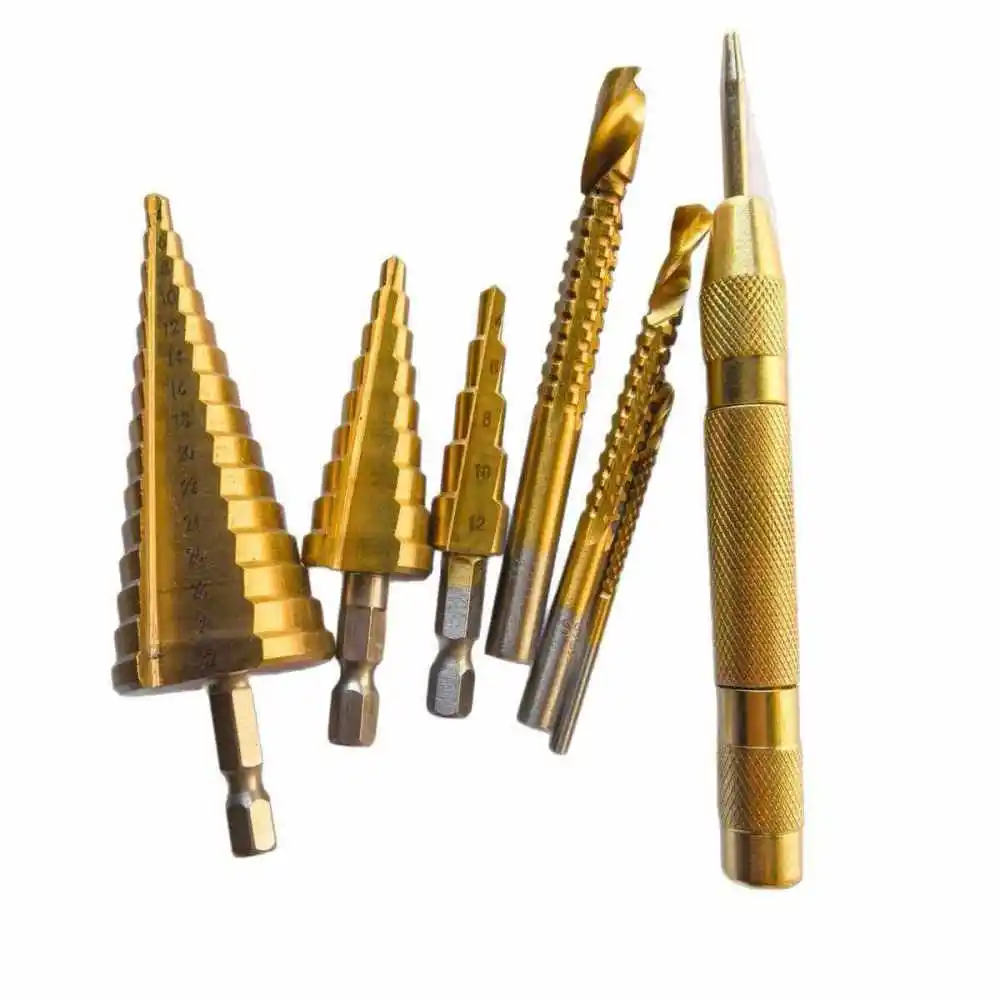 Industrial Grade Step Drill Bit Metal Hole Opener High Speed Steel Titanium Coated Hex Shank Expansion Cutting Tools