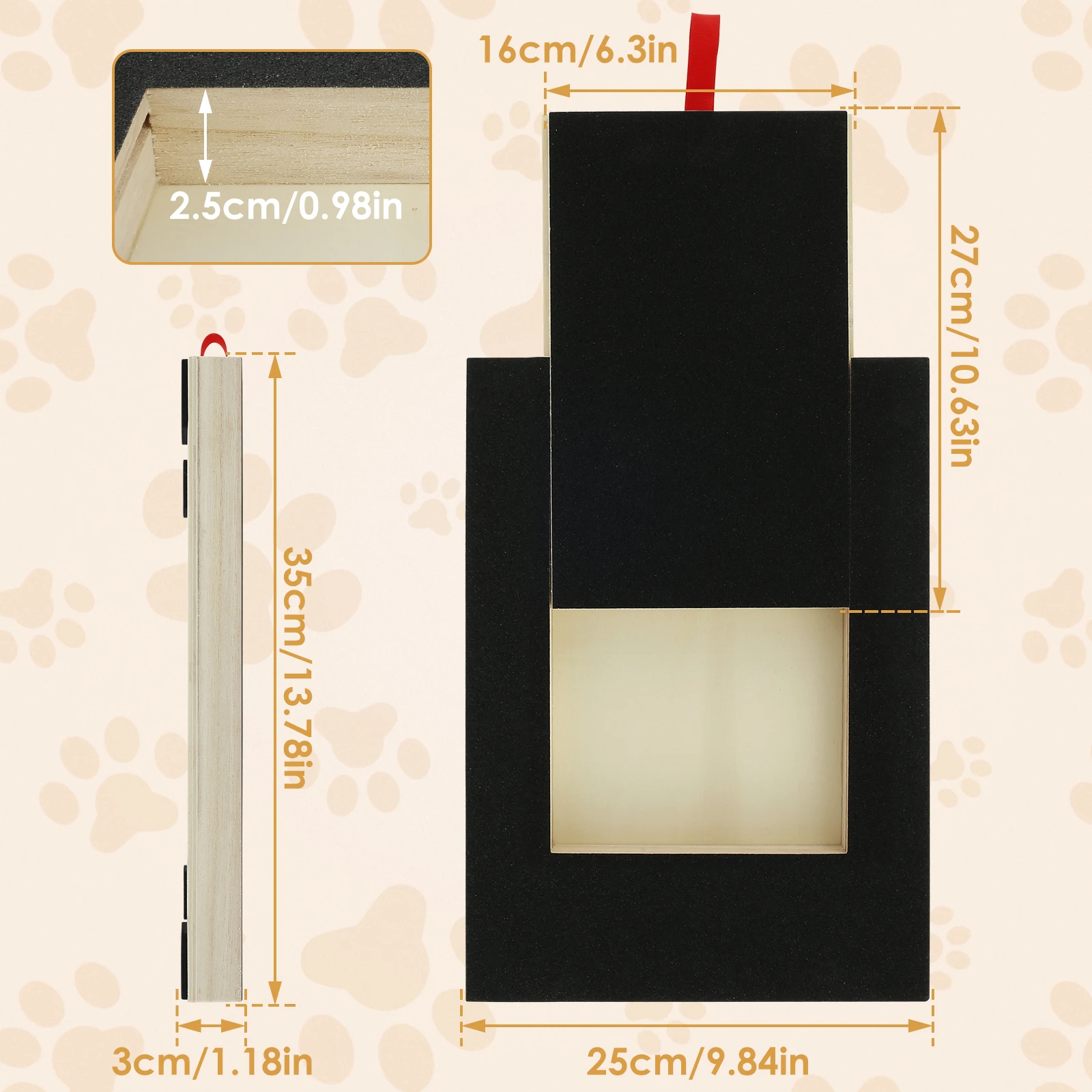 Planche à gratter pour ongles de chien, avec boîte de friandises intégrée, tampon de meulage pour chiots en bois, lime à ongles pour chien, planche à papier de verre