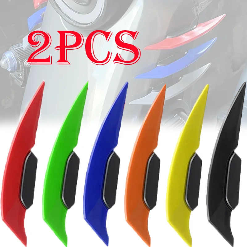 

2pcs Motorcycle Winglet Aerodynamic Spoiler Wings High-quality Self-adhesive Motorbike Decoration Sticker Motorcycle Equipments