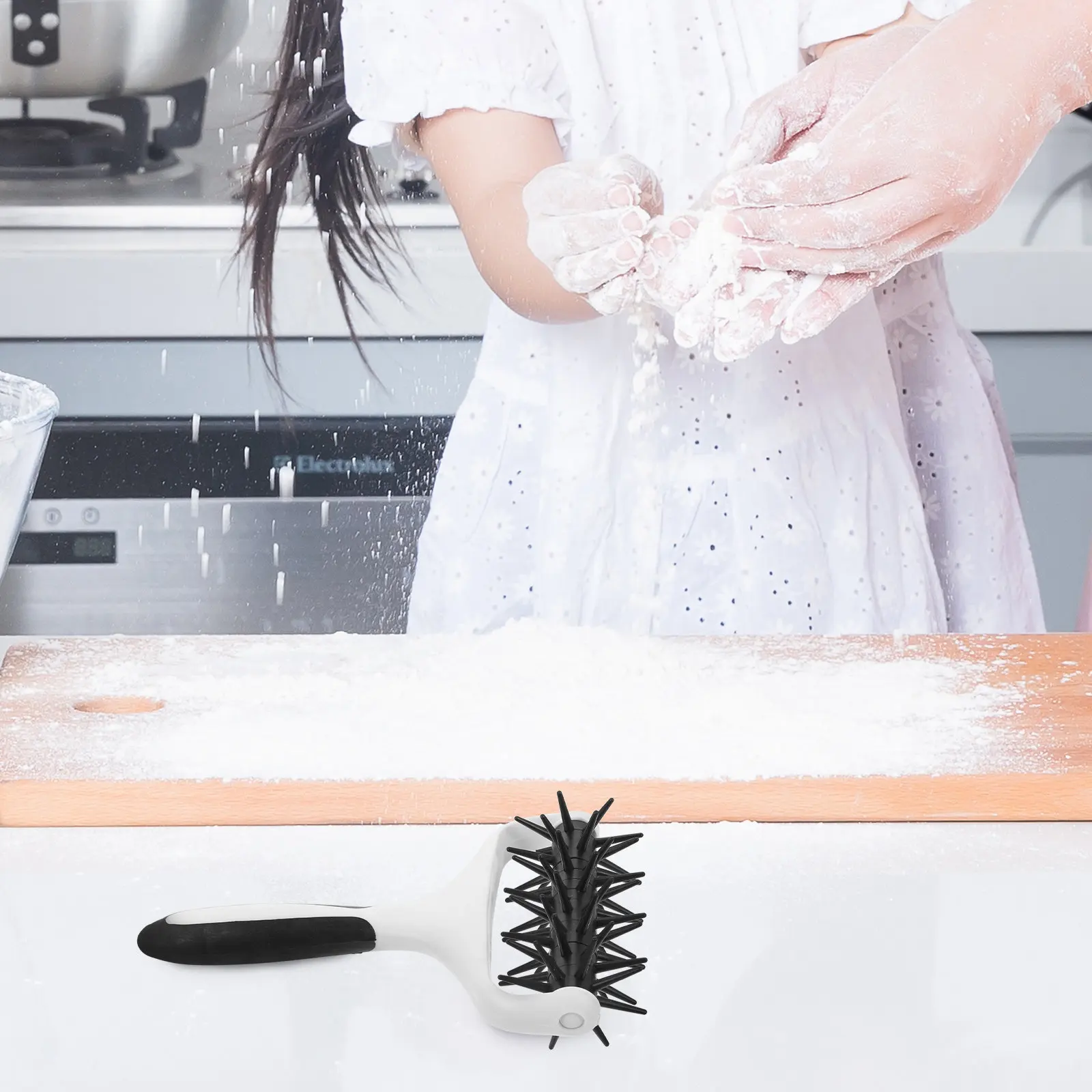 Rodillo perforador profesional para masa de pizza con diseño de aguja para tartas, pan de hojaldre, galletas y otros productos de panadería, accesorios para hornear.