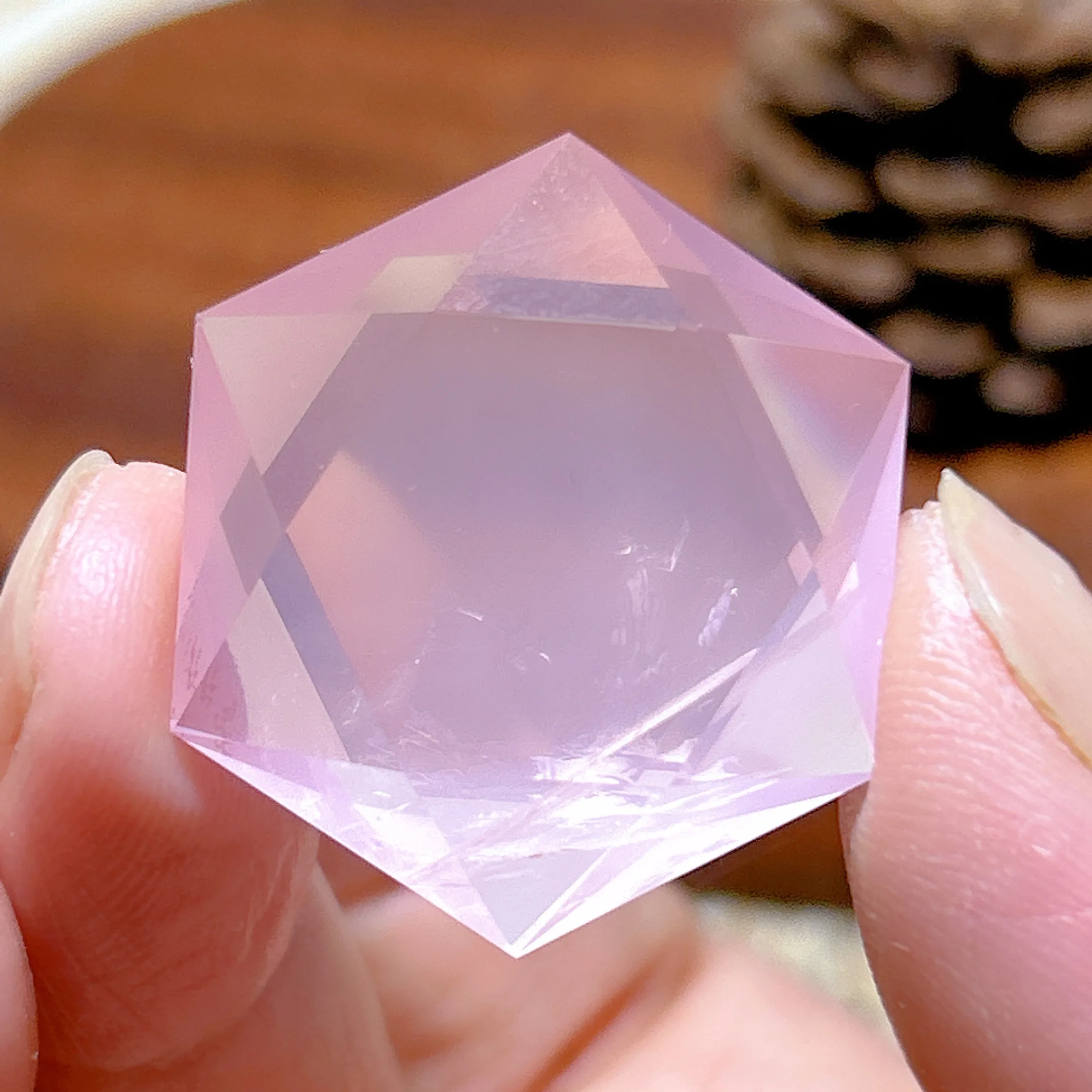Natural Crystal Starlight Rose Quartz Hexagram Freeform Healing High Quality Gemstones Reiki Energy Mineral Home Decoration Gift