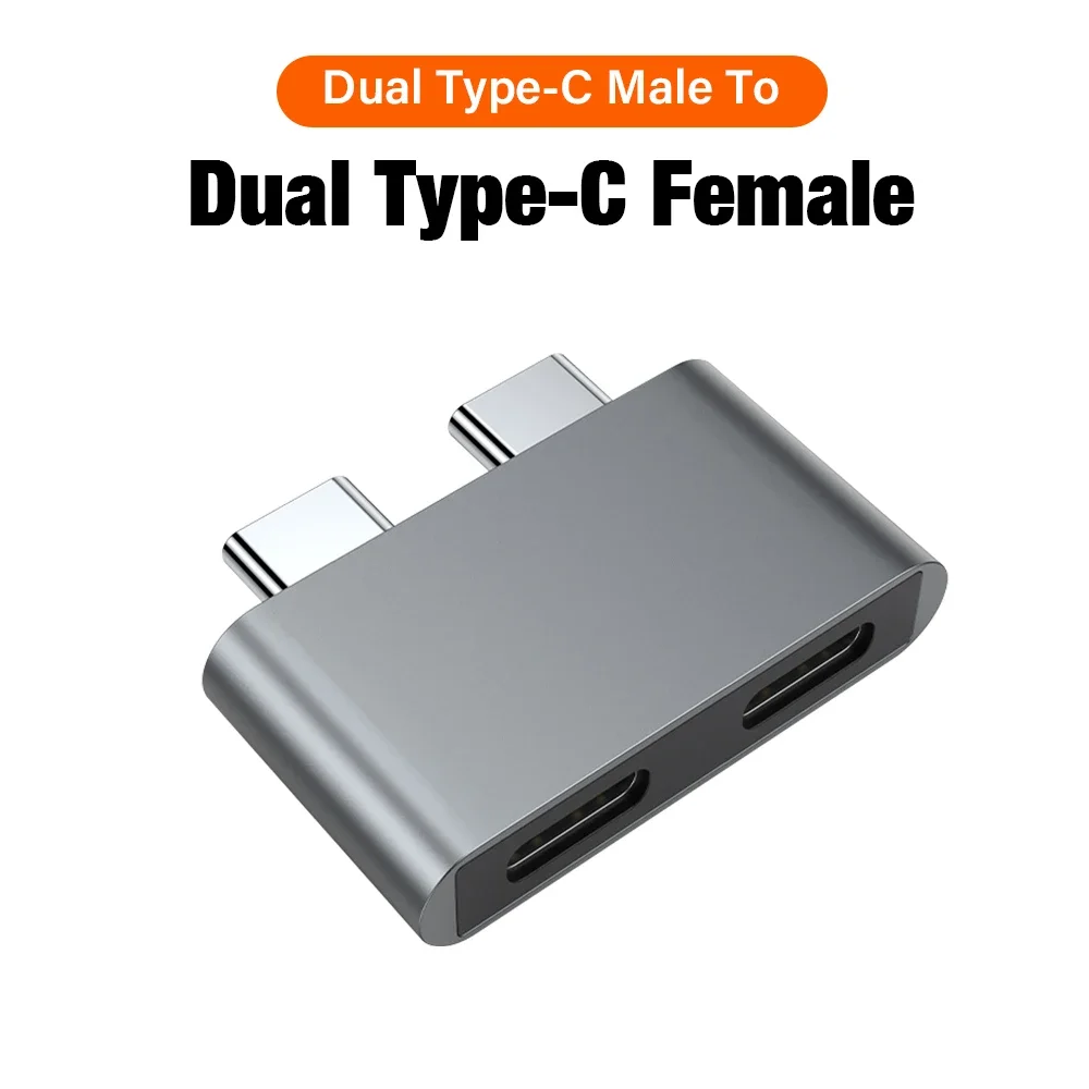 

USB C Hub Adapter Type-C 100W PD USB 3.0 40G Laptop Portable OTG Convertor Dual Type C
