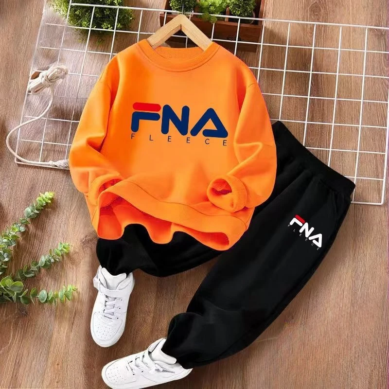 Autumn Children Boy Clothes Set Kid Girls Letter Printed Sweatshirts Pullover Top And Pants Suit Baby Long Sleeve Tracksuits