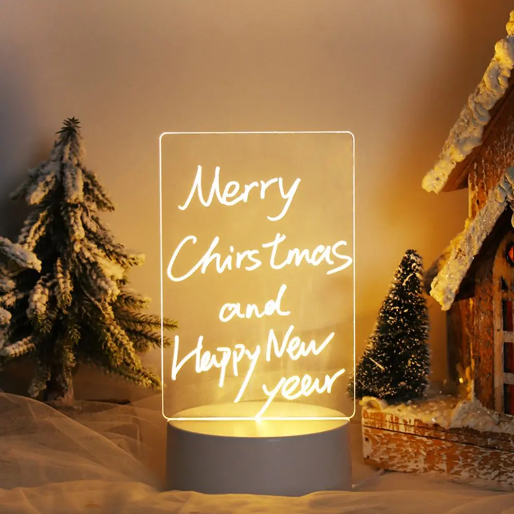 DIY Note Board Acrylic Light Ornaments with Pen Merry Christmas Decorations for Home 2024 Noel Navidad Countdown New Year 2025