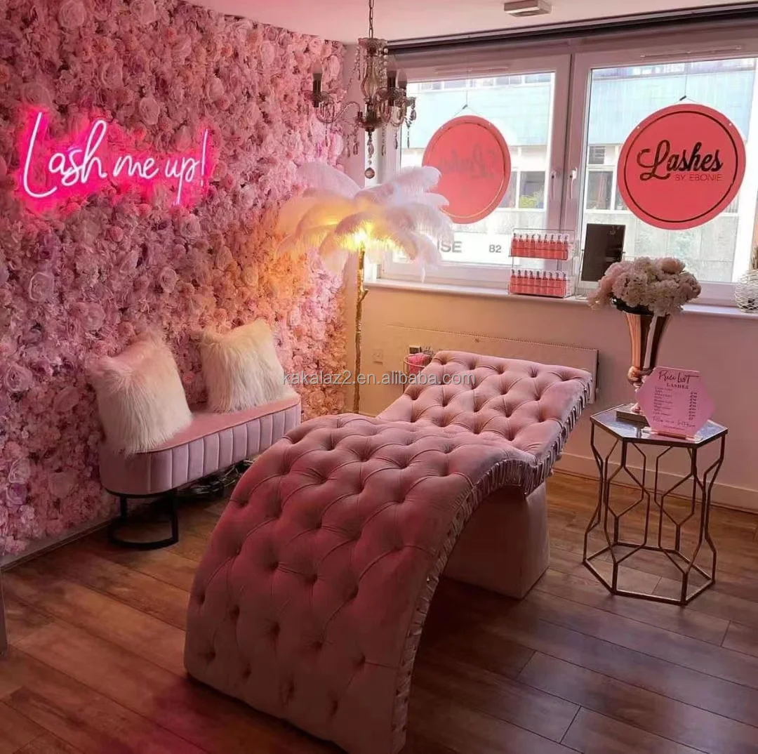 KAKA LAZ Pink Lash Bed Massage Beauty Bed Electric