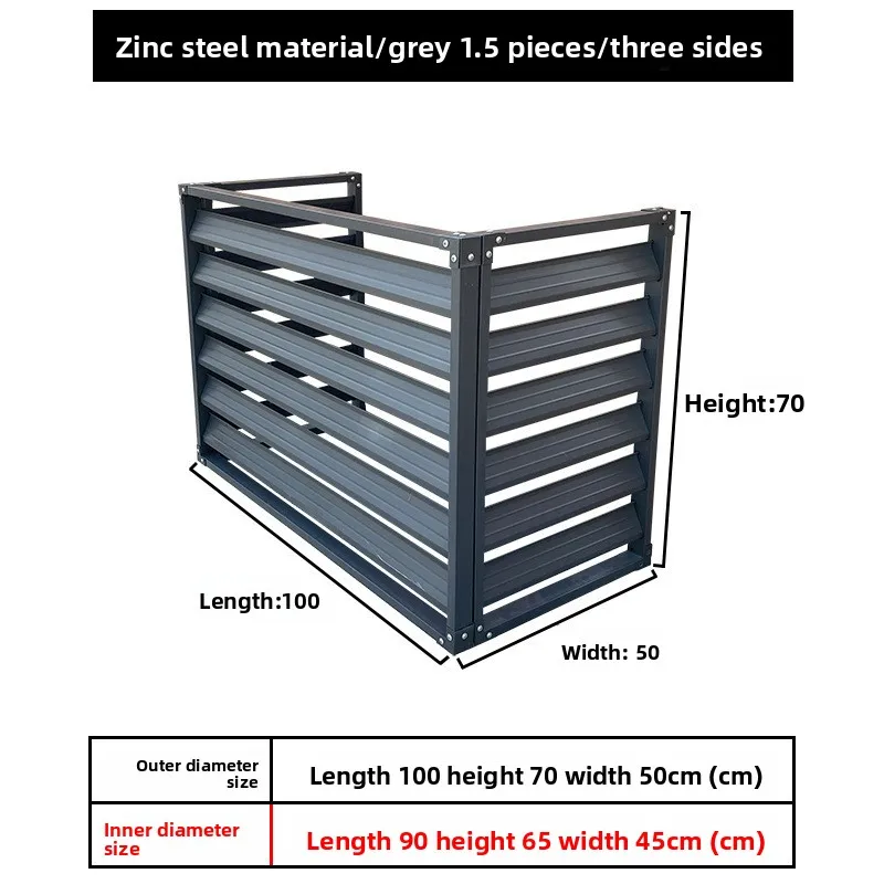 Aluminum Alloy AC Cover Outdoor Weatherproof Louver Ventilation Enclosure for Air Conditioner