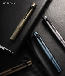 LT Hongdian Short Metal Pocket Fountain Pen Cartridge System Luxury Gift Box Stylish Business Student Calligraphy Pen M2