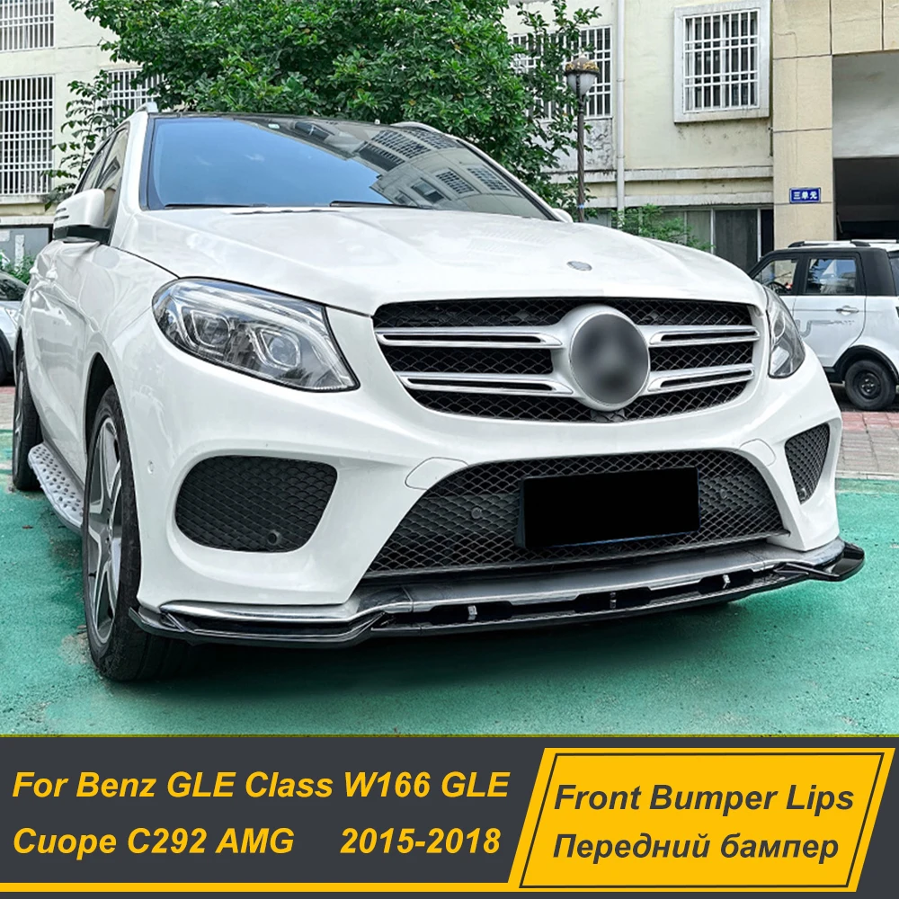 

For Mercedes Benz GLE Class W166 Coupe C292 2015-2018 AMG Front Bumper Lip Splitter Spolier Diffuser Body Kits Accessories Parts