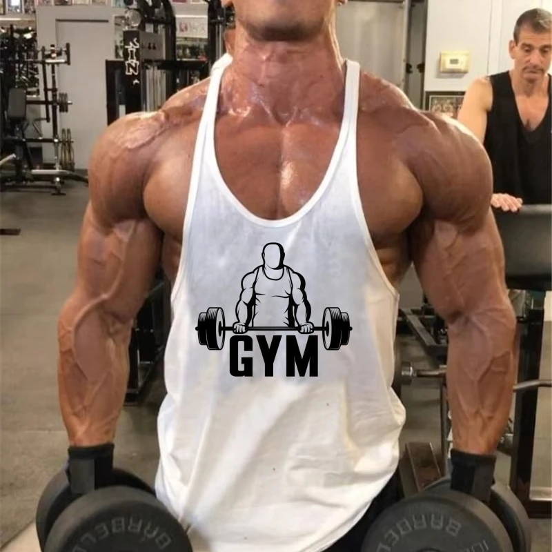 

Бодибилдинг-стрингер для мужчин, снаряжение для тренировок в тренажерном зале, Y-образный жилет на спине, хлопковая влагоотводящая майка без рукавов, легкая рубашка для фитнеса