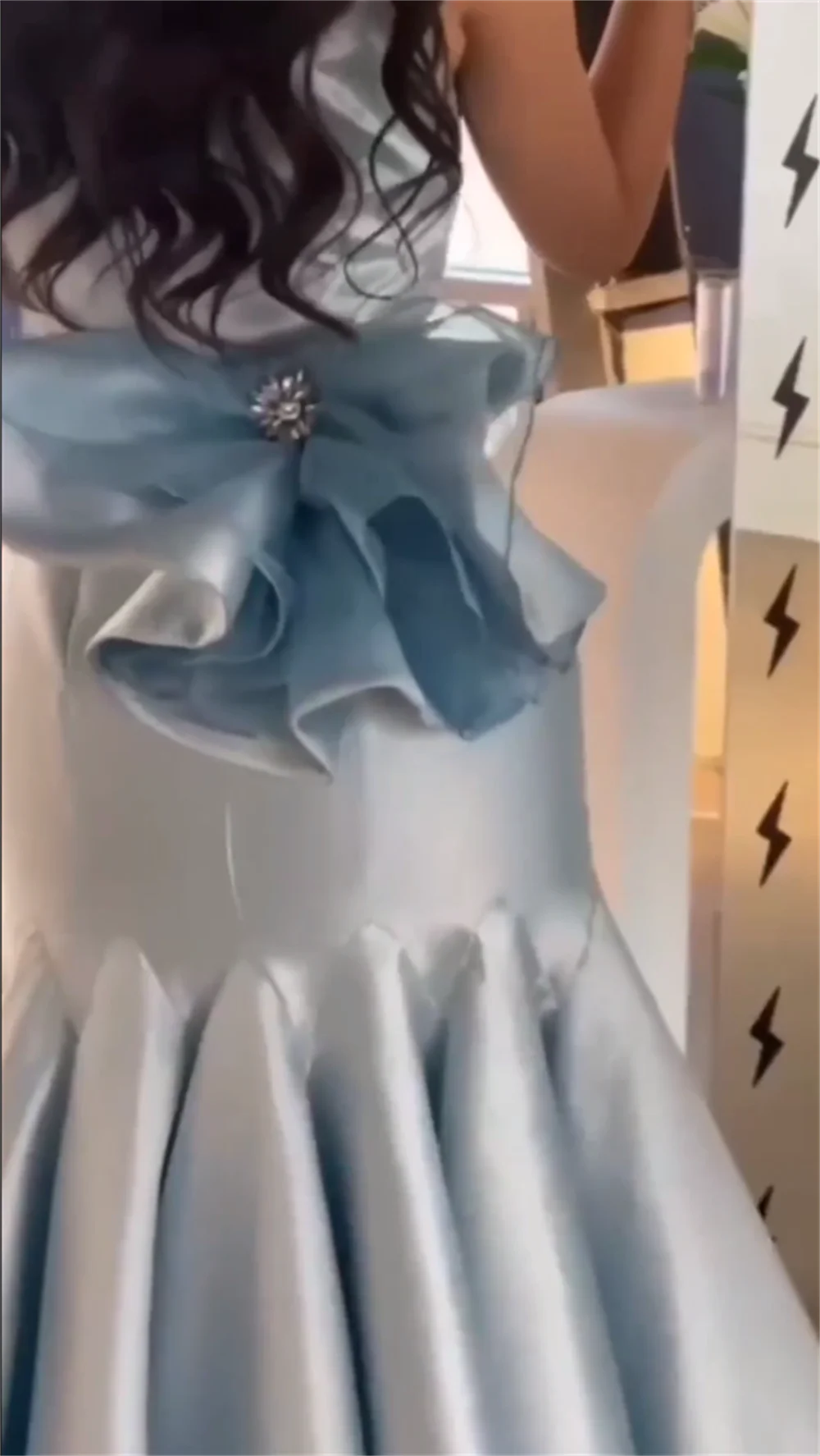 Vestido Formal de satén con flores para mujer, traje exquisito de sirena de Espagueti de alta calidad, abiti da cerimonia, 2023