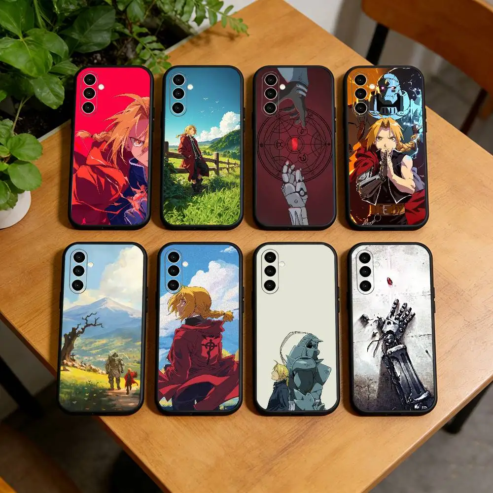 Edward Elric Fullmetal Alchemist Anime  Phone Case For Samsung Galaxy A73,A72,A71,A70,A53,A52,A51,Soft Silicone Black Cover