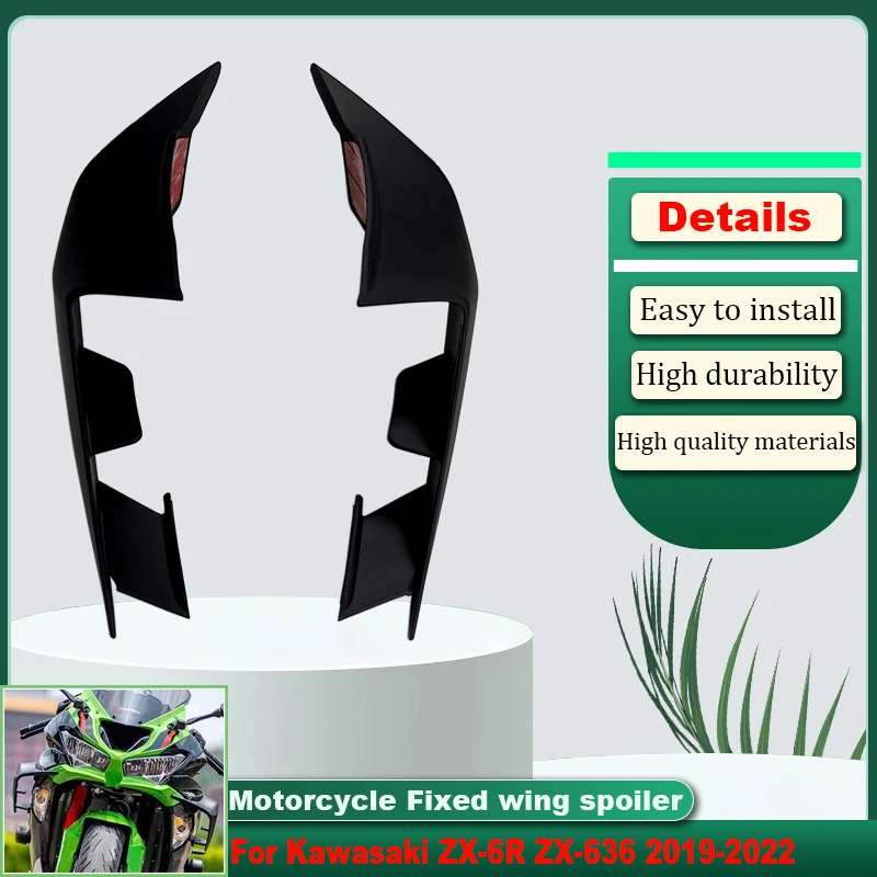 

For KAWASAKI ZX6R ZX-636 ZX-6R ZX-636 2019-2022 2020 2021 Motorcycle aerodynamic wings, fixed wing fairings, side spoilers