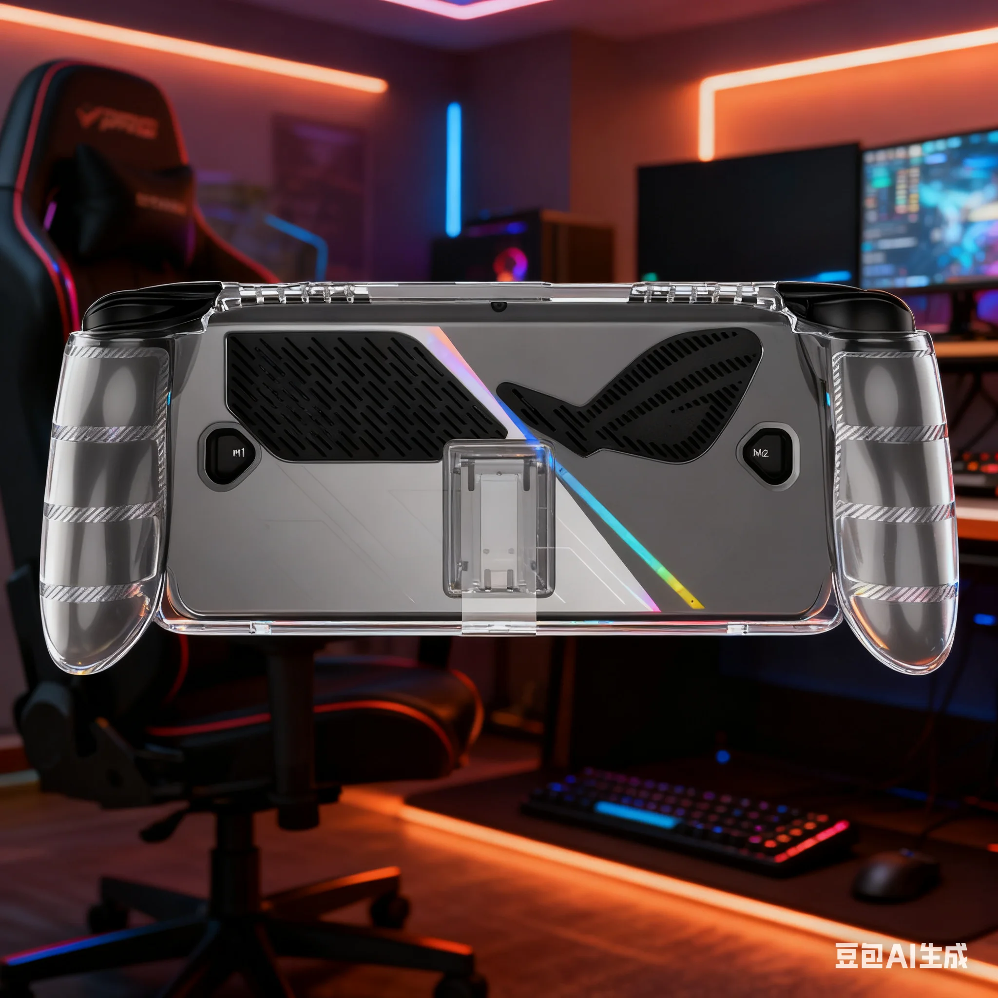 غطاء حماية لـ ROG لأجهزة Xbox Ally-X 7 بوصة شفاف مضاد للخدش لحافظة TPU مع حامل وحدة تحكم محمولة بغطاء ناعم