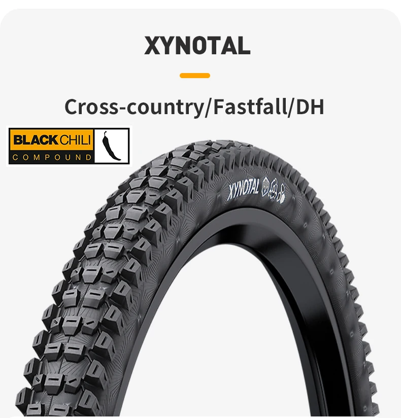 Continental MTB-Reifen Xynota 27,5/29x2,4 3/180 TPI Pannenschutz Mountainbike Faltreifen Schwarz Chili Compound Tubeless – Detail 2