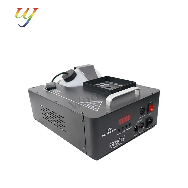 LED 1500 واط آلة الضباب التحكم عن بعد آلة الدخان العمودي مع 24LED RGB ديسكو Dj ضوء المرحلة لحفل الزفاف النادي الليلي #2