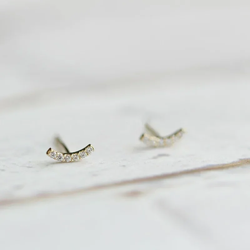 Orecchini in cristallo carino in argento sterling S925 per le donne Bambini 14K placcato oro orecchio gioielli festa di nozze regalo Pendientes femminili