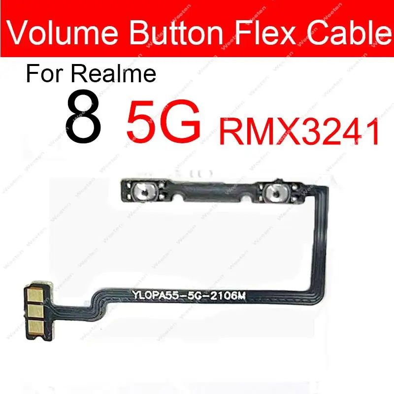 Power Volume Buttons Flex Cable For Realme 8 8i 8S 8 9 Pro 7 4G 5G Side Power Volume Keys Flex Ribbon Mini Trigger Parts