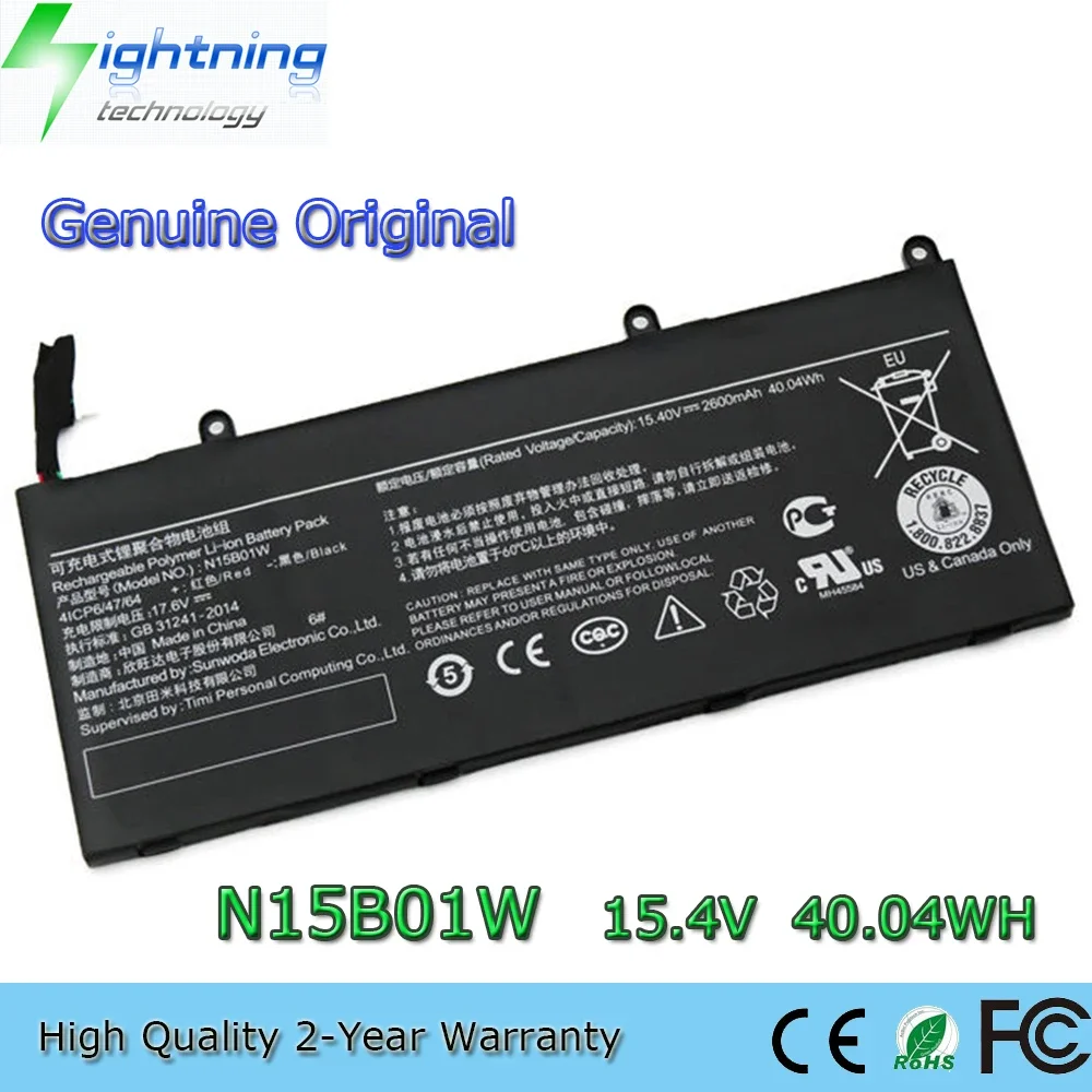 Brand New Original N15B01W 15.4V 40.04Wh Laptop Battery for Xiaomi Mi Ruby 15.6 inch Ti TM1703 TM1802 TM1709