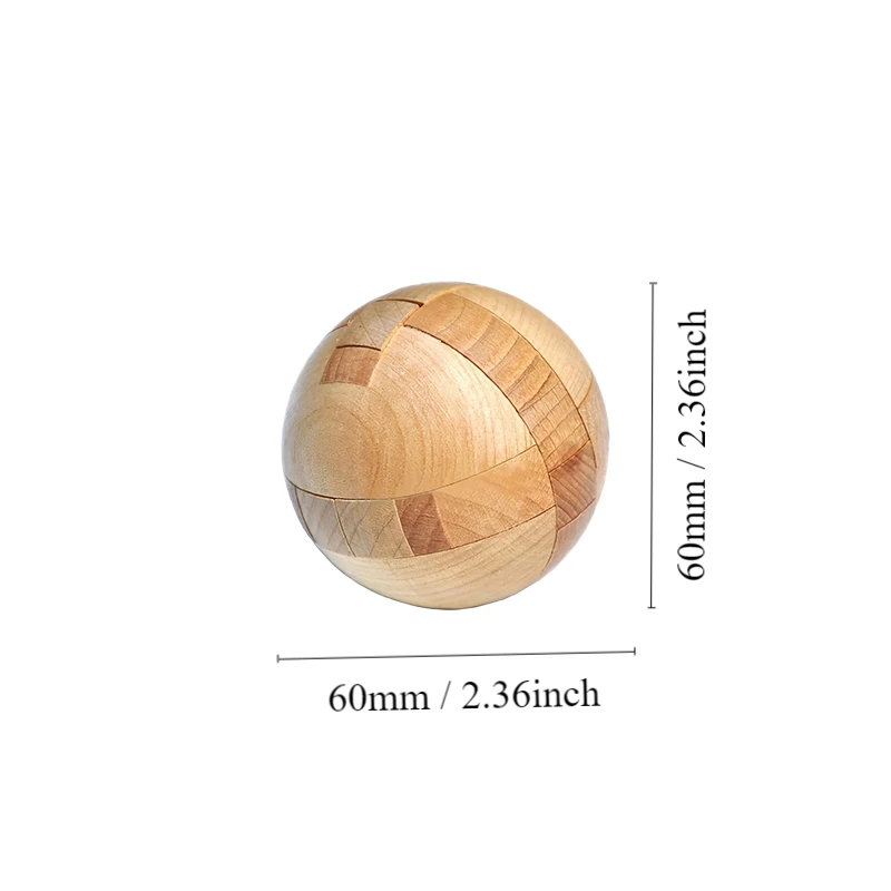 2026-1pc Wooden Puzzle, Magic Ball Brain Teaser Toy, Intelligence Game, Ball Puzzle Halloween, Christmas, Thanksgiving Day Gift