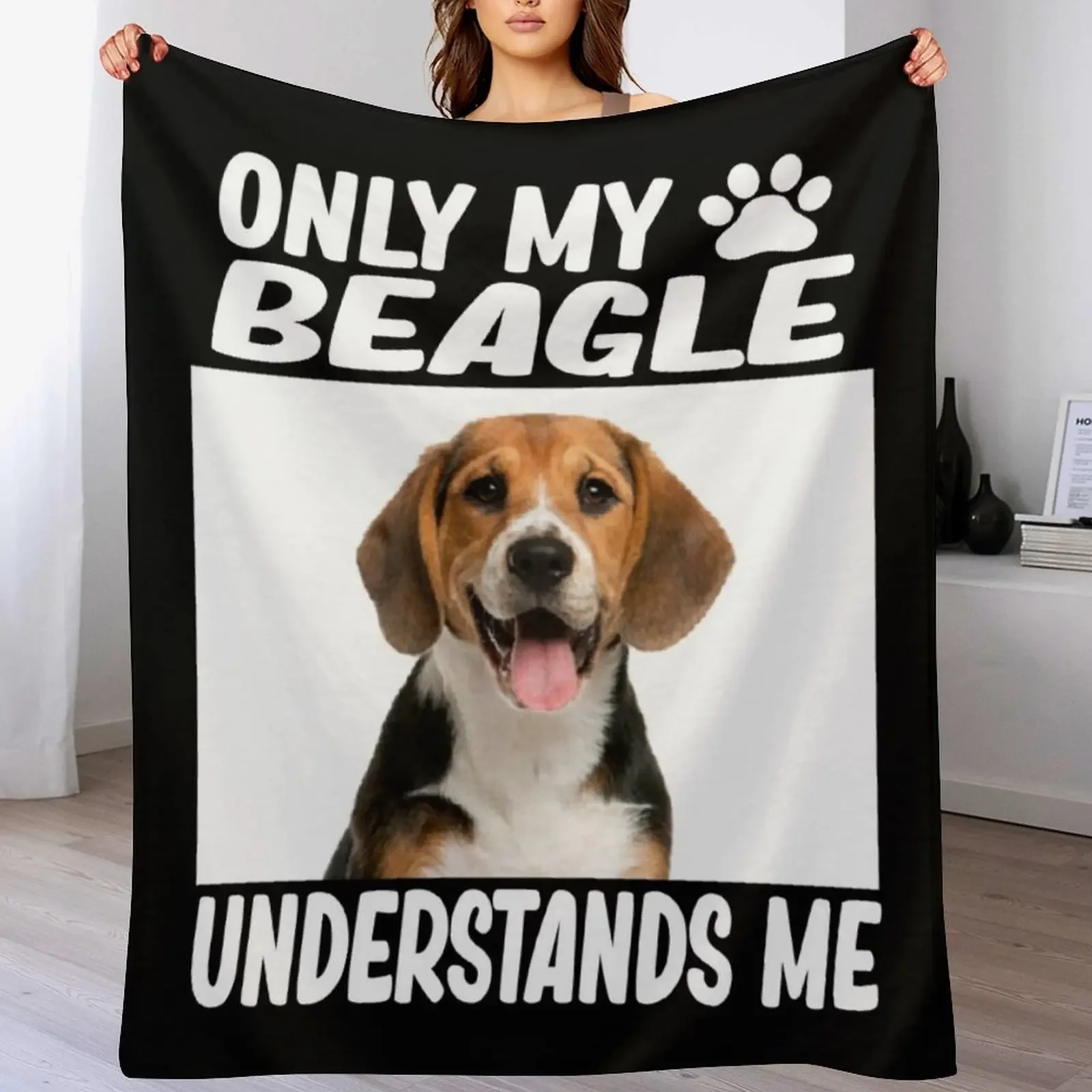 

only my beagle understands me beagle lover Throw Blanket Decorative Throw Decoratives Luxury Designer Thins Blankets