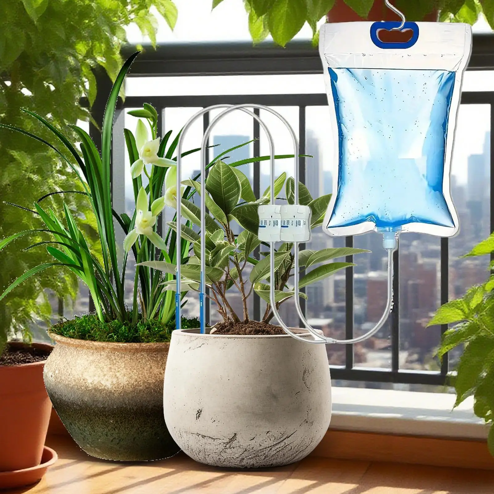 

Automatic Plant Drip Irrigation Bag With Adjustable Water Volume Hangable Tree Watering Bag For Workplace Flowerbed Garden