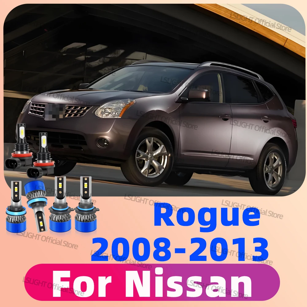 2/6x Two Sided Ultra Bright CSP 3570 Headlights 6000K Fog Bulbs 12V Car LED Lamps For Nissan Rogue 2008-2013 2009 2010 2011 2012