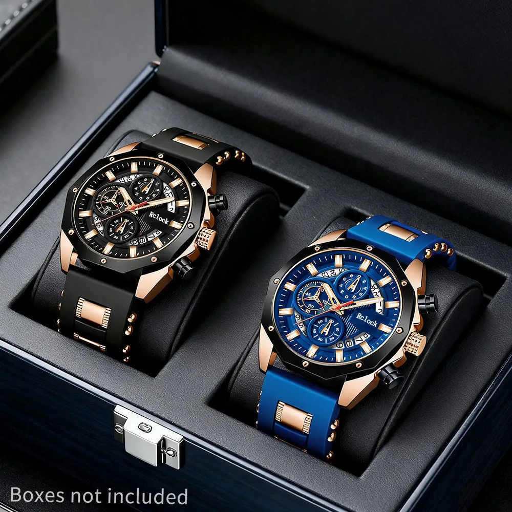 2pcs New Fashion Quartz Watch Set, Alloy Dial, for Daily Wear, Birthdays, Parties, New Year's Day, Christmas, Halloween