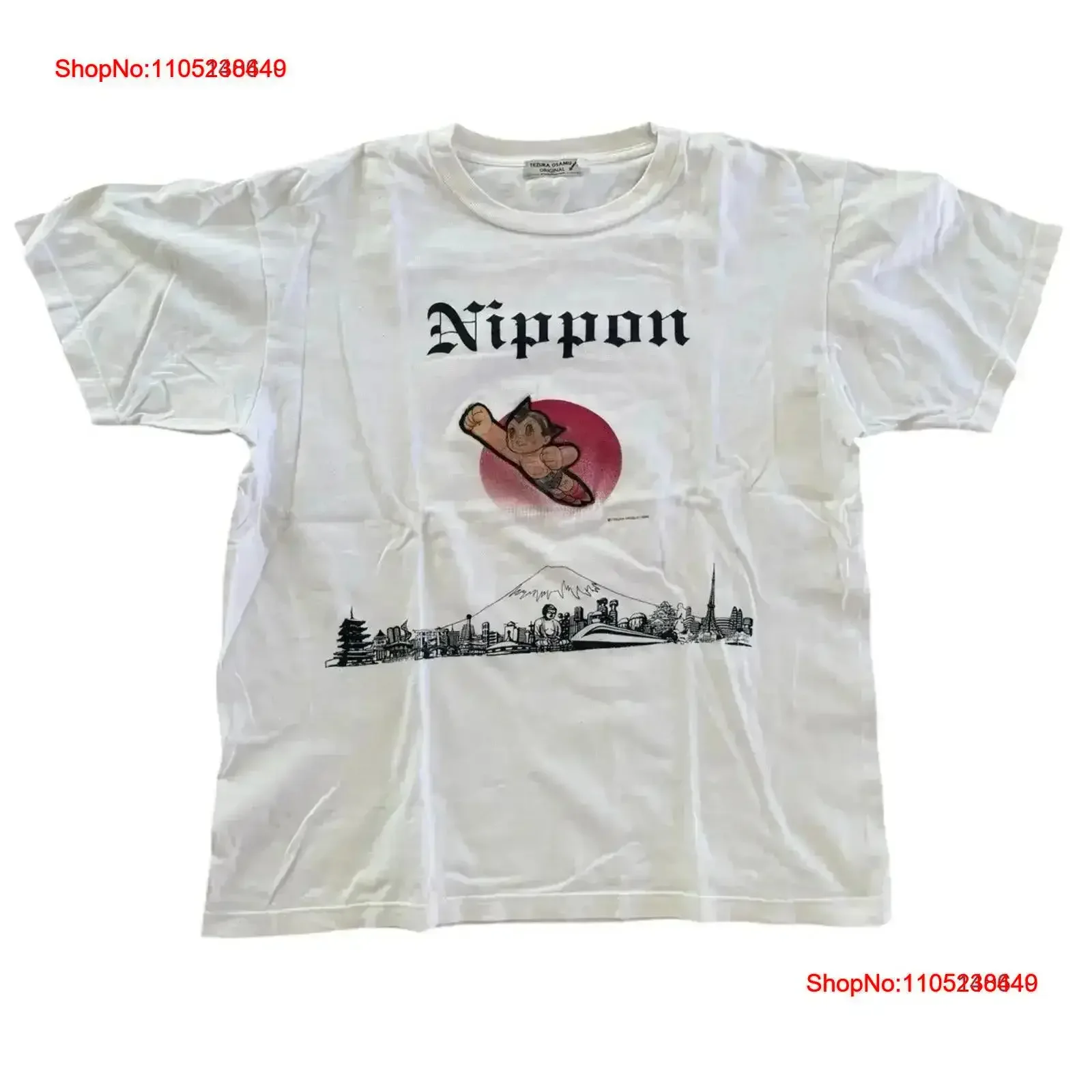 Tezuka Osamu Original Nippon Astro Boy Reflections White T Shirt vintage Washed streetwear homme Versatile Casual vintage