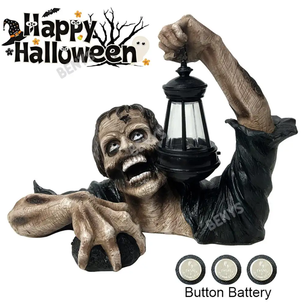 ZK20 Halloween Creative Lantern Zombie Terror Outdoor Decor Garden Zombie Statue with Battery Zombie Lantern Dropshipping