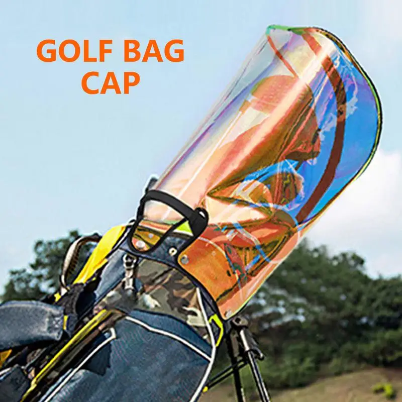 Transparent Golf Supply Caddy Bag Hood Colorful Golf Bag Rain Cover Hood Waterproof Golf Club Bag Raincoat Head Cover Protection