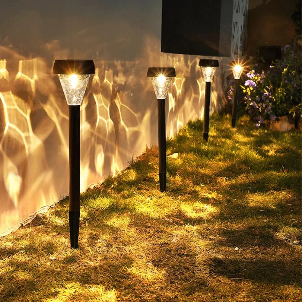 2 PCS LED Solar Lawn Lamps With Water Wave Lighting Effect Garden Light Plug-in Lawn Stake Lamp Outdoor Decoration For Yard Path