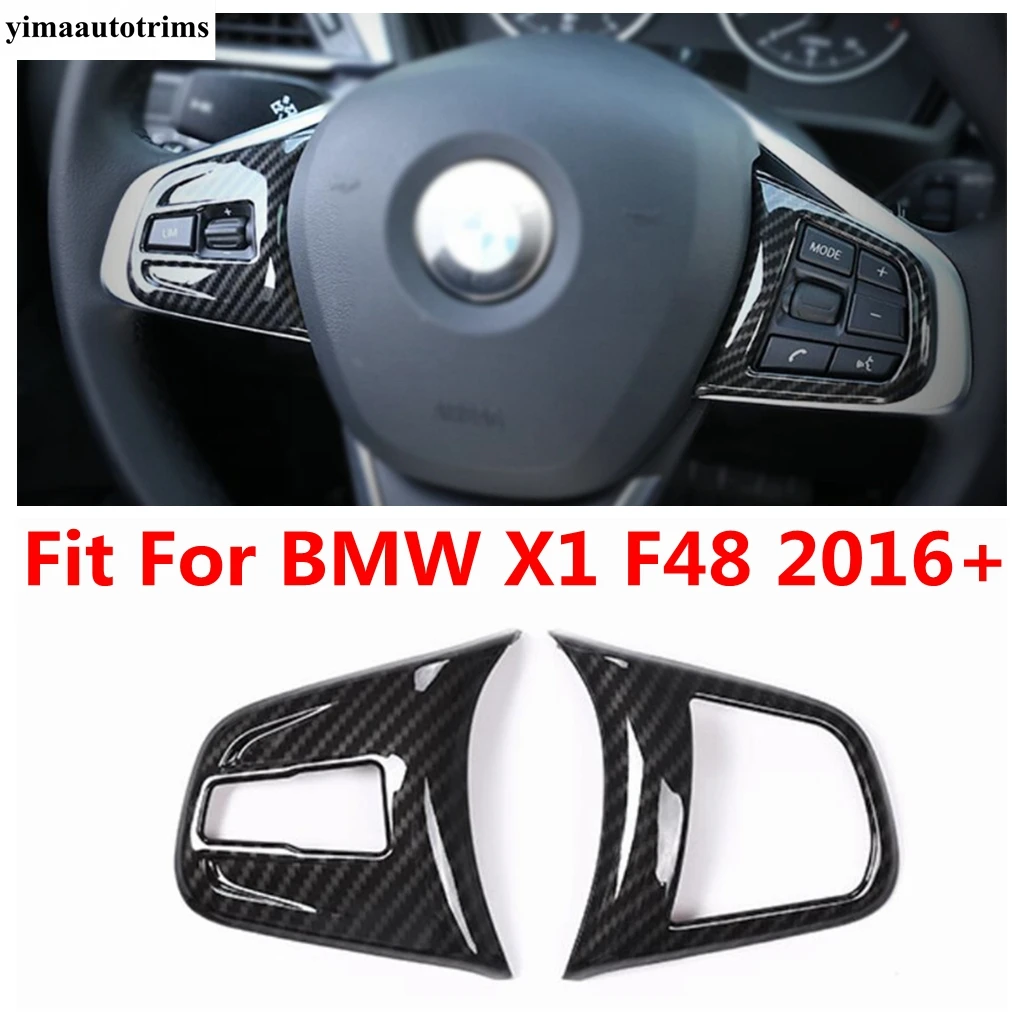 

Auto Steering Wheel Button Frame Decoration Cover Trim Fit For BMW X1 F48 2016 - 2021 ABS Carbon Fiber Look Accessories Interior