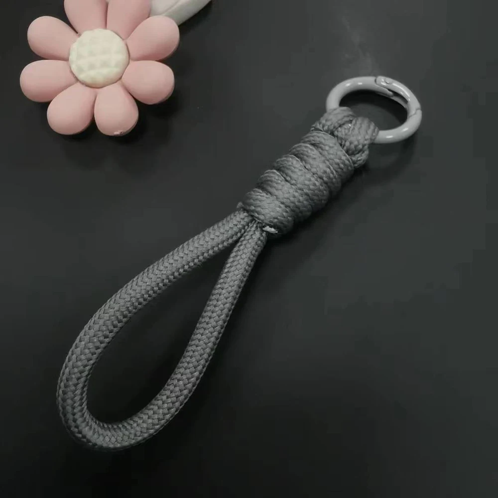 12cm Paracord Braided Woven Keychain Wrist Rope Phone case Anti-lost Rope Strap Key Ring Tactical Survival Tool Backpack Buckle