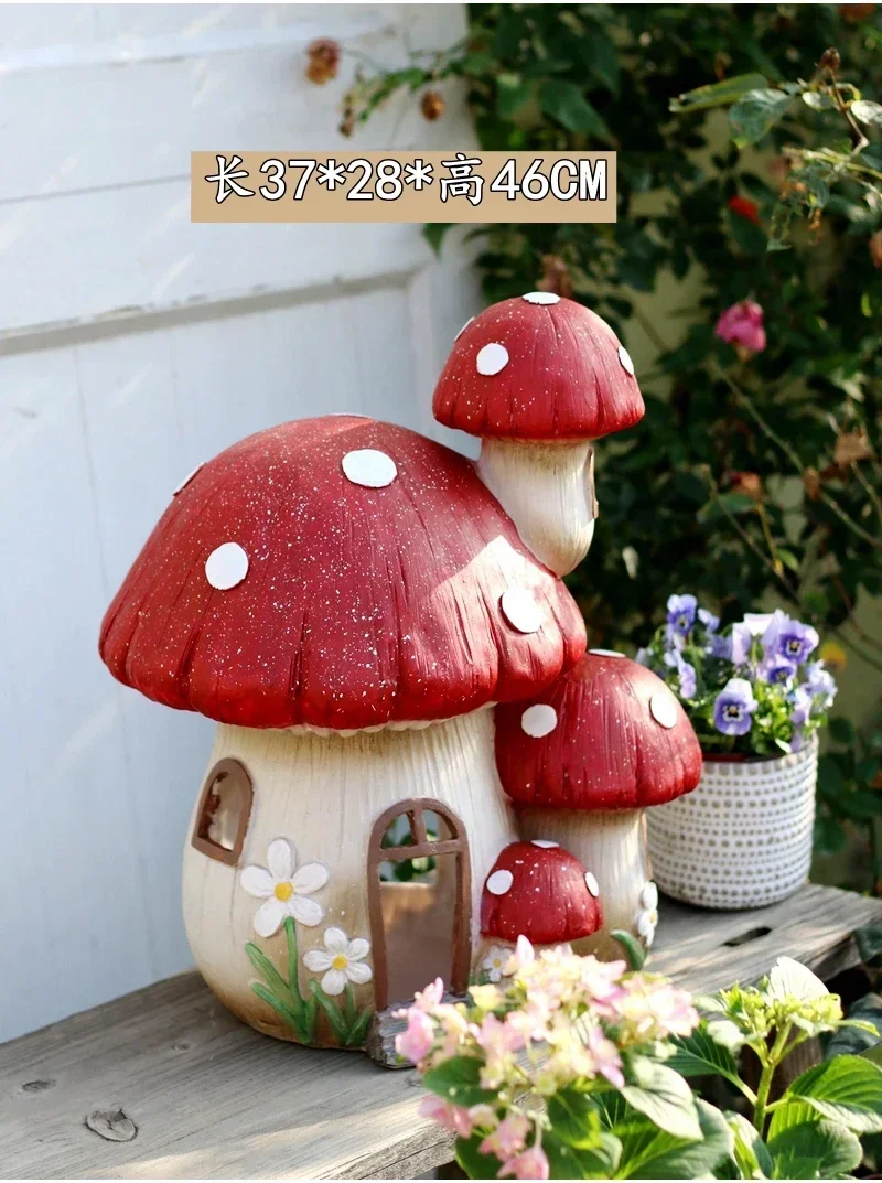 Champignon rouge balcon ornement jardin pelouse paysage décoration résine Simulation fée jardinage m
