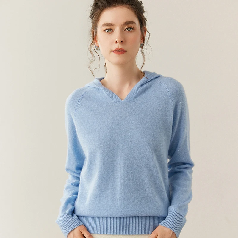 Choice High Quality 100% Cashmere Sweater Women Winter Soft Warm Solid Hoodie Pullover Cashmere Knitwear New Fashion Tops