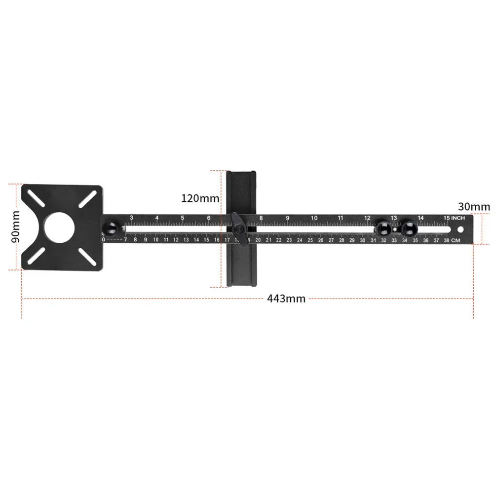Braket Alur Penggilingan Imperial Metrik Jig Lingkaran Router Multi-fonungsi untuk Bagian Mesin Pemangkas Aksesori Alat Pertukangan