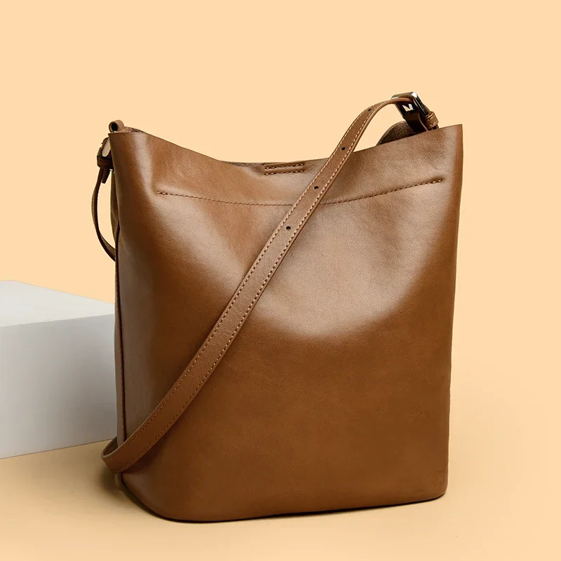 

High Quality Genuine Leather Shoulder Crossbody Bag For Women Large Capacity Luxury Bag Brand Designer Casual Handbag Sac A Main