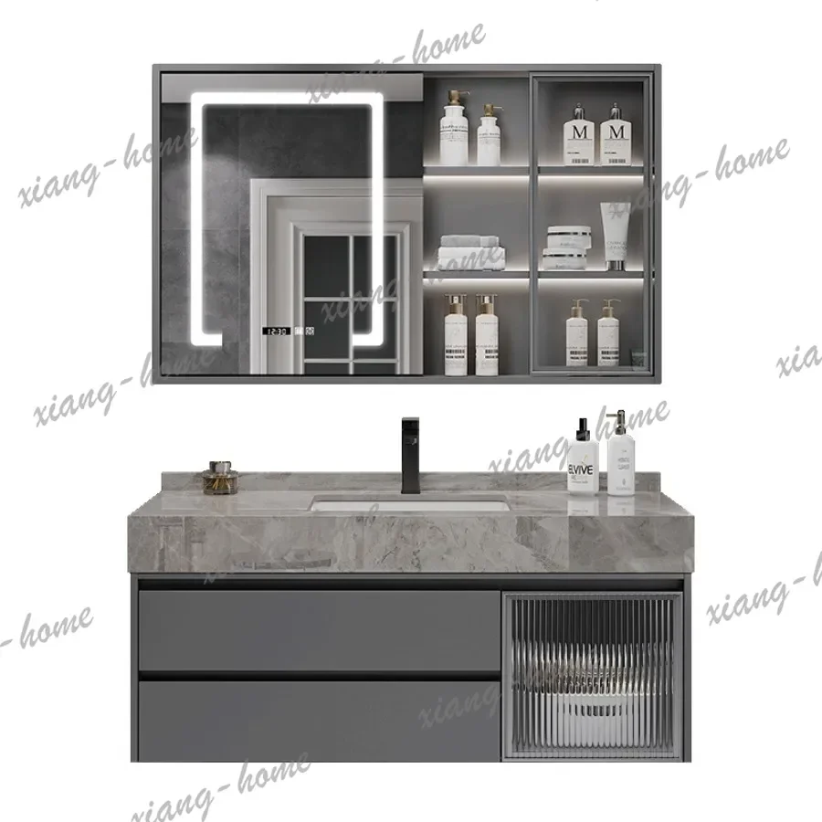 YJ Contemporary Storage Bathroom Cabinets Stable Bathroom Cabinet Minimalist Wood Ceramic Sink Home Furniture Mobili Da Bagno LJ
