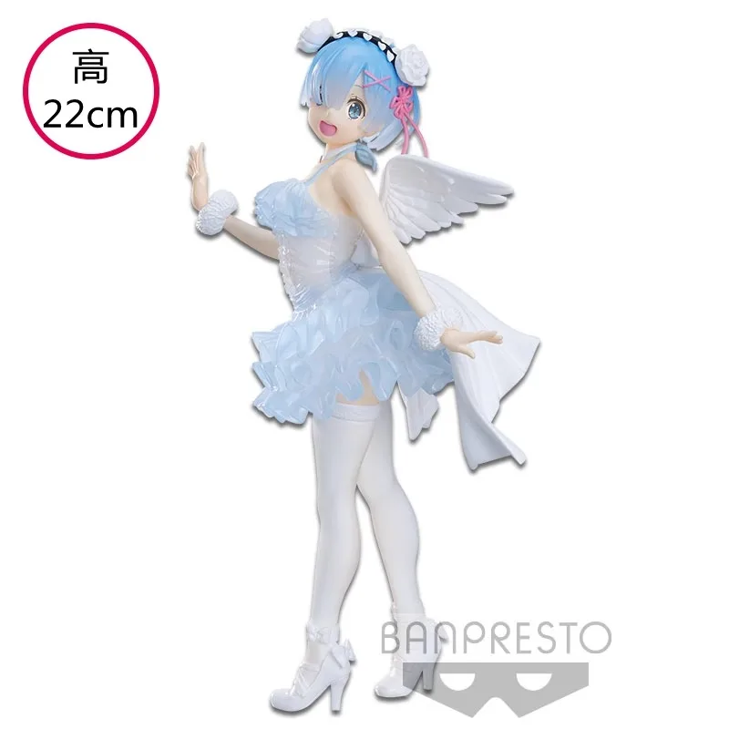 BANDAI Anime Re Zero Rem Natsuki Subaru Puck Christmas Gifts or Collection Genuine Action Figure Model Toys