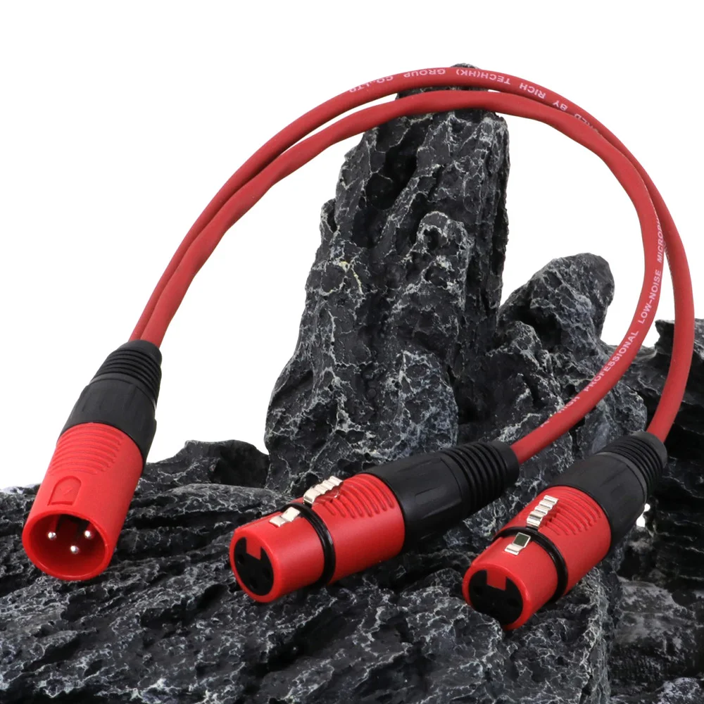 Plastic Shell 3Pin XLR Male/Female to Dual XLR Female/Male Jack Adapter Converter Extension Cable for Amp Speaker MIC Mixer