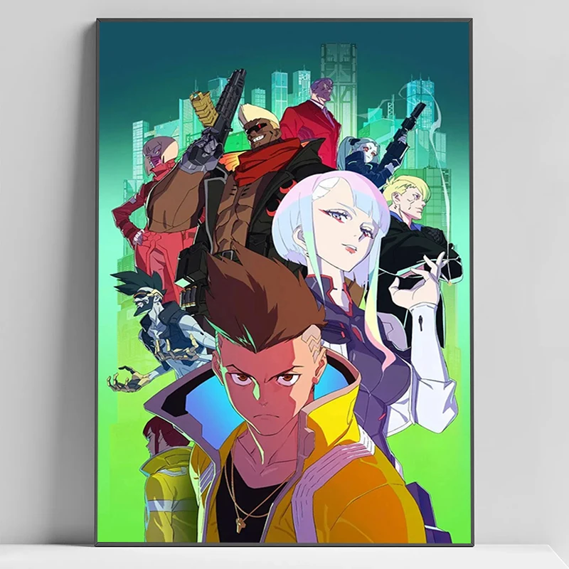 C-Cyberpunk E-Edgerunners Anime Poster Bedroom Decoration Home Posters for Wall Art Decorative Paintings Print Room Decor Canvas