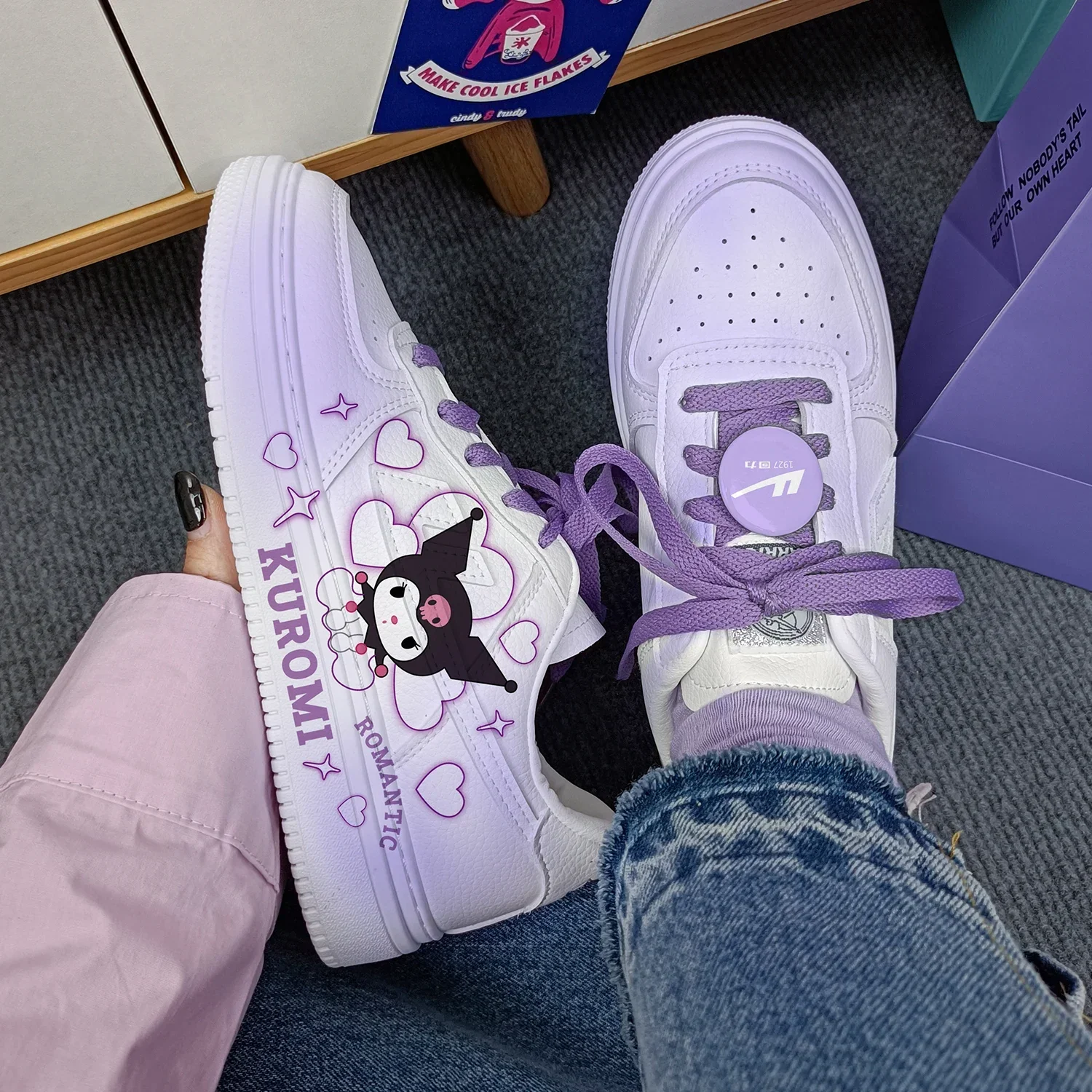 

New women cartoon Kuromi princess cute Casual shoes soft sports shoes girlfriend gift EU size 35-44