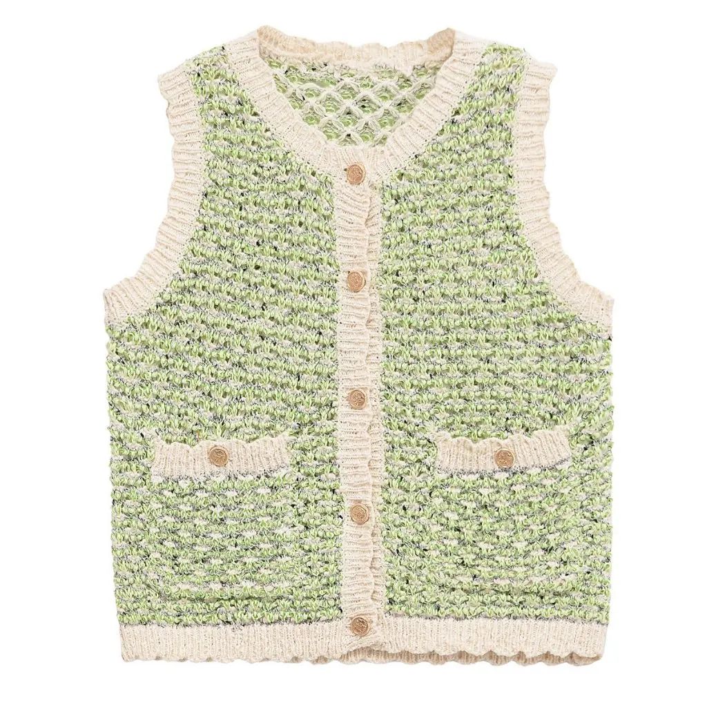 

Women's High-End Texture Knitted Vest Top Simple Summer Fashion European And American Style Export Clothing